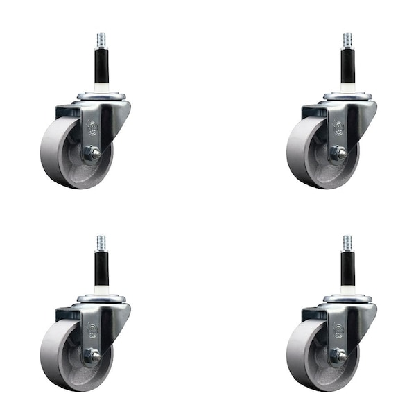 Service Caster 3'' Semi Steel Wheel Swivel 7/8'' Expanding Stem Caster Set, 4PK SCC-EX20S314-SSS-78-4 - main